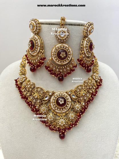 Kavitha Premium Quality Kundan Statement Necklace set