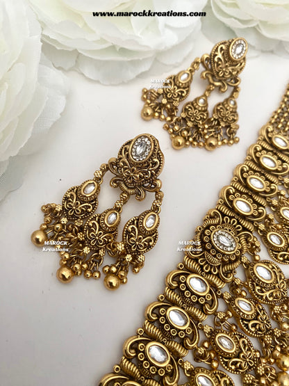 Robin Premium Quality Gold Plated Rajwadi choker set