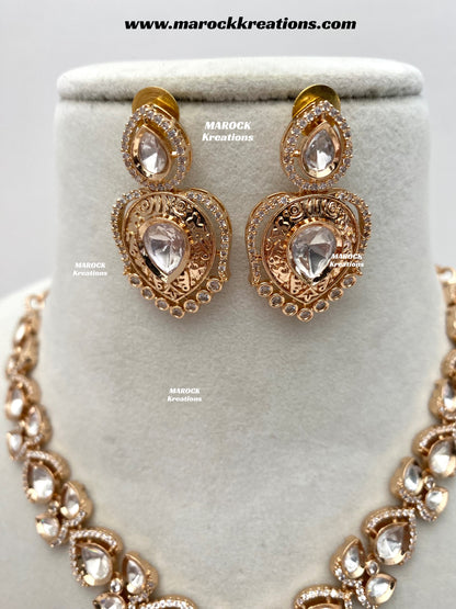 Ranchi Premium Quality Tyani inspired Gold plated statement necklace set