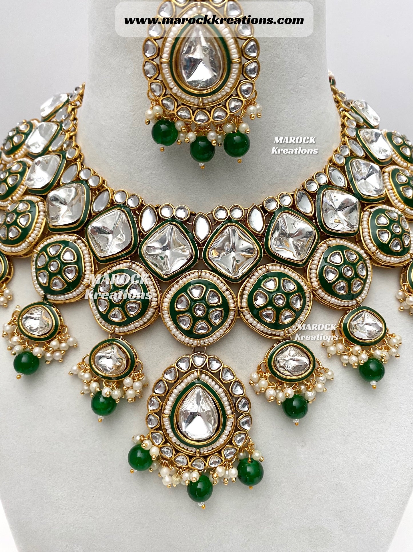 Hazel Kundan Meenakari Statement Necklace set/Bridal set