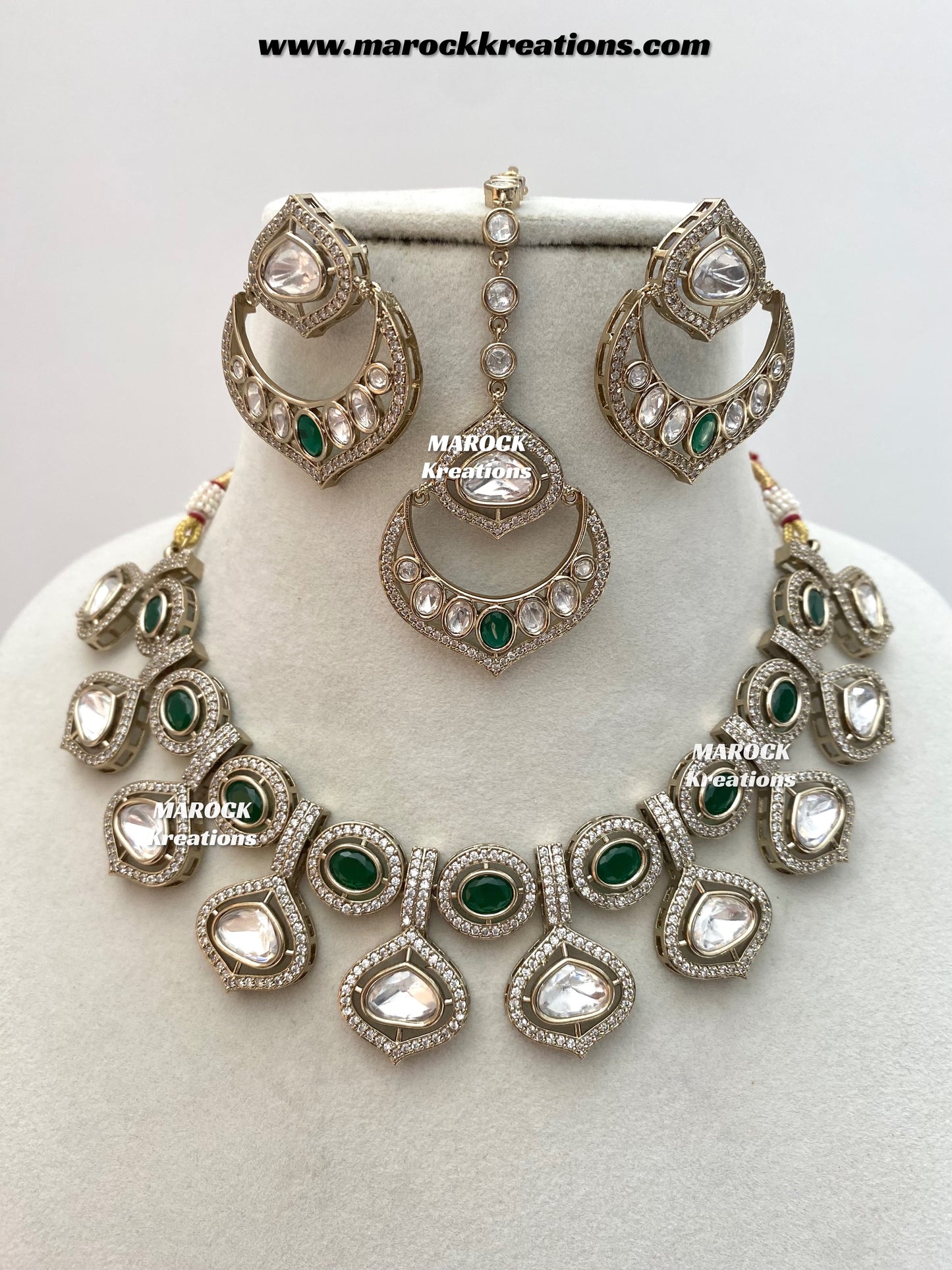 Gunjan Premium Quality Moissanite Kundan Necklace set