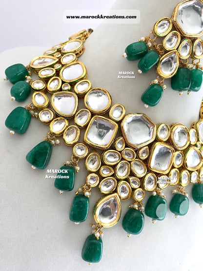 Trendy Uncut Kundan Statement Necklace set/Bridal set