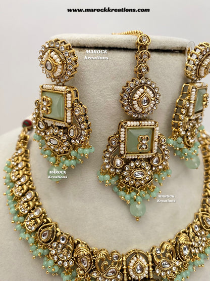 Nidhi Premium Quality Kundan Statement necklace set