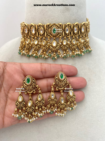Robin Premium Quality Gold Plated Rajwadi choker set