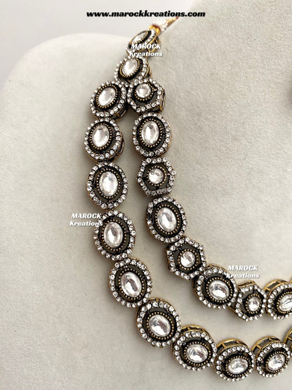 Sheenam Victorian Kundan Double layer Necklace set