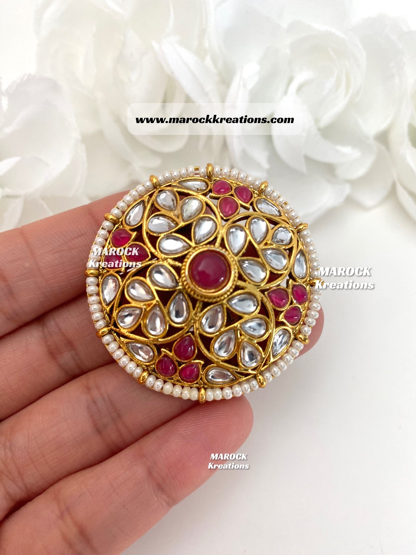 Kundan Statement adjustable Finger Rings