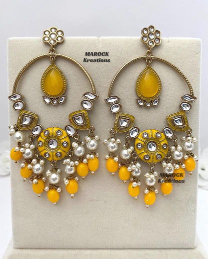 Bollywood style premium quality Kundan Statement Earrings