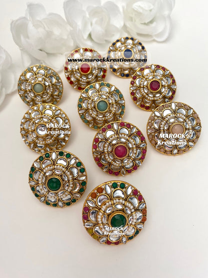 Kundan Statement adjustable Finger Rings