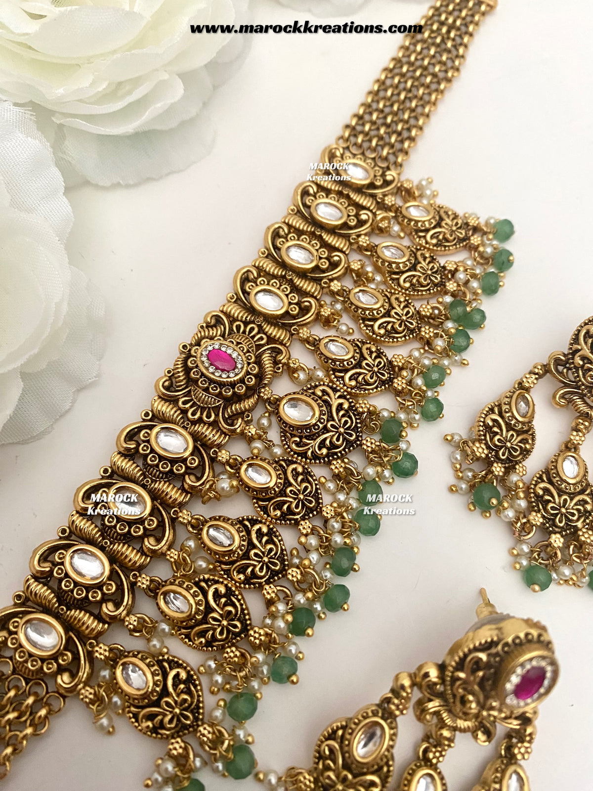 Robin Premium Quality Gold Plated Rajwadi choker set