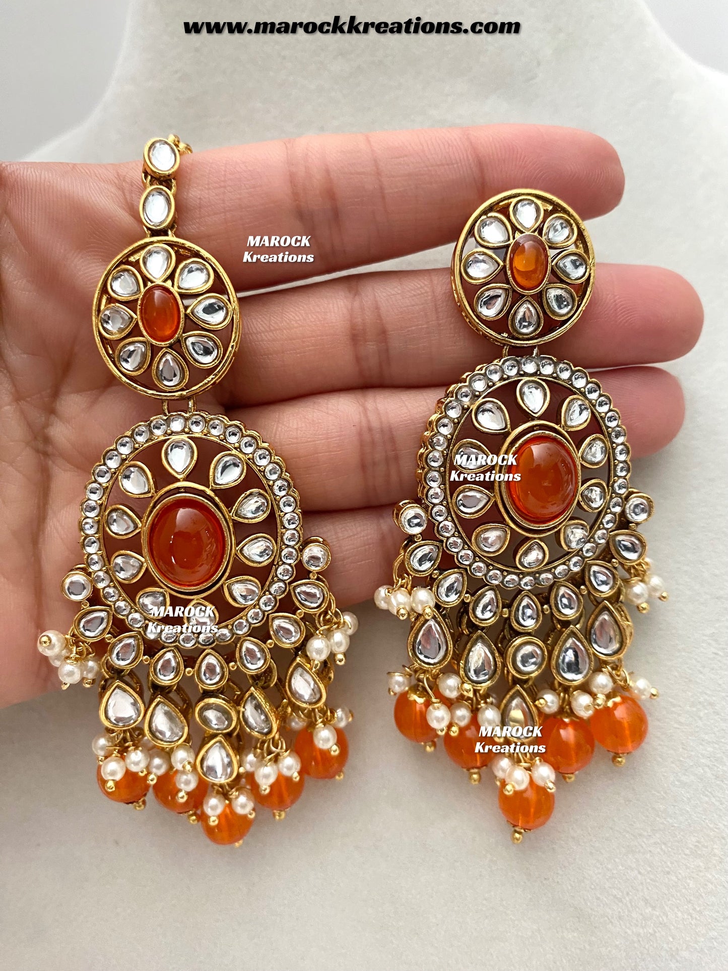 Iqra Premium Quality Kundan Meenakari Statement Necklace set