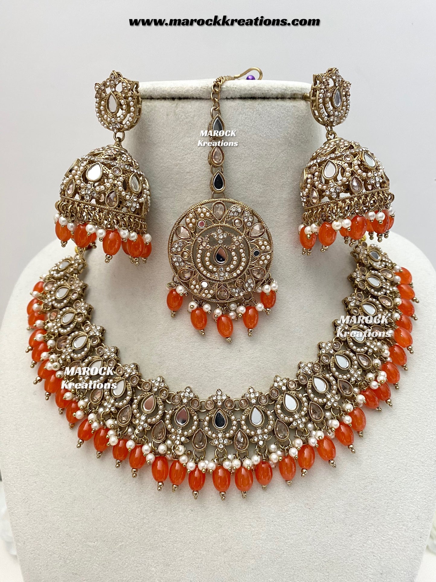 Premium Quality Mirror necklace set