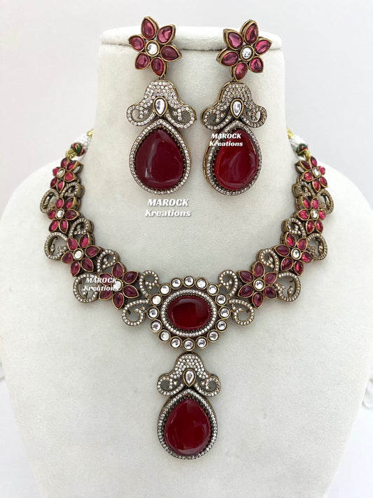Freya Sabyasachi inspired Premium Quality Moissanite Kundan Necklace set