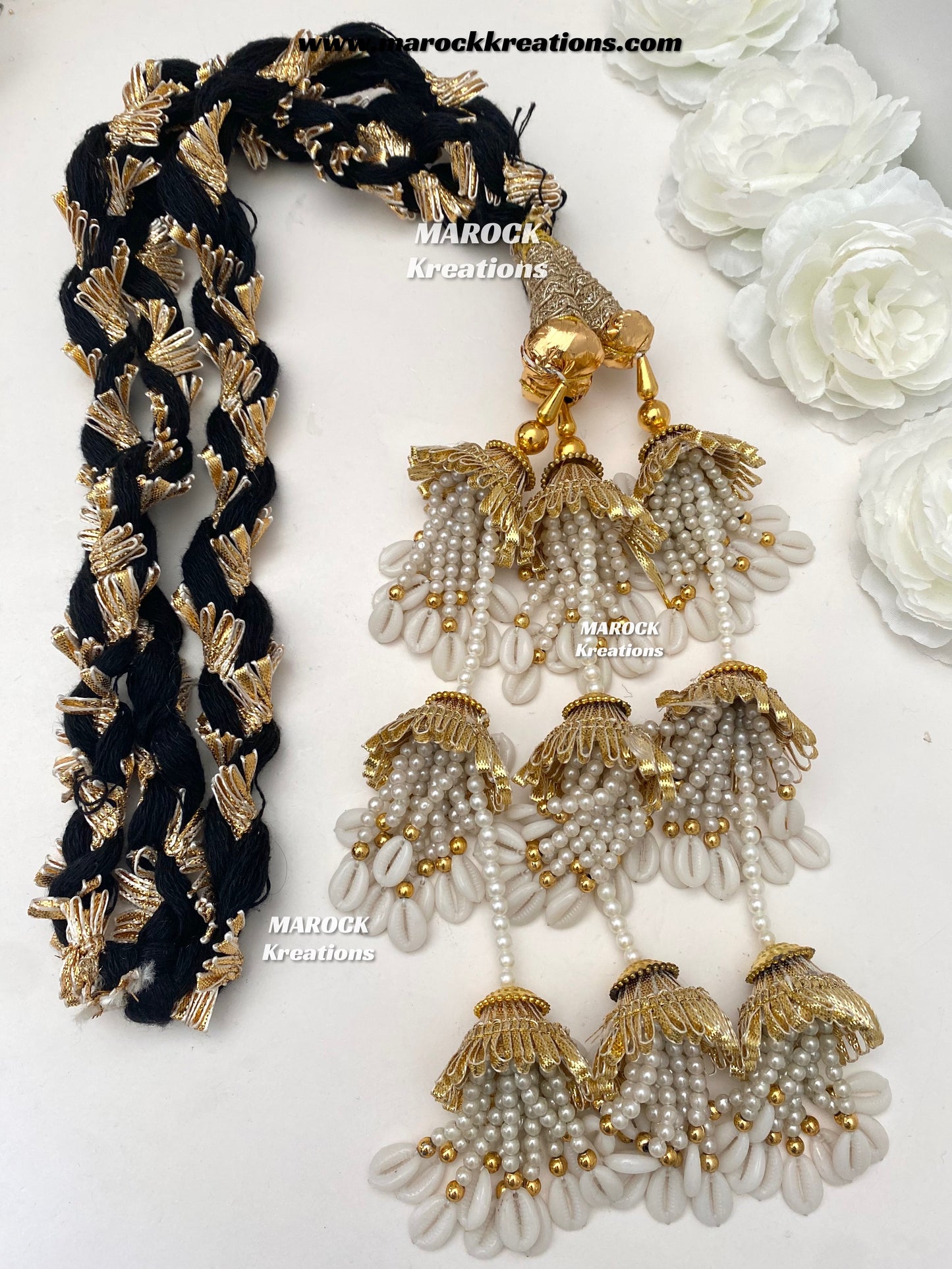 Traditional gotta patti Parandi with lace /Hair dori/Jago braid accessories