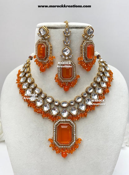 Shabnam Premium Quality Kundan Statement Necklace set