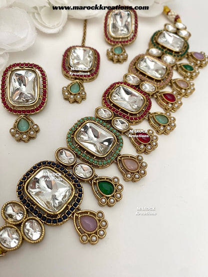 Charlie Premium Quality Kundan Statement Choker set