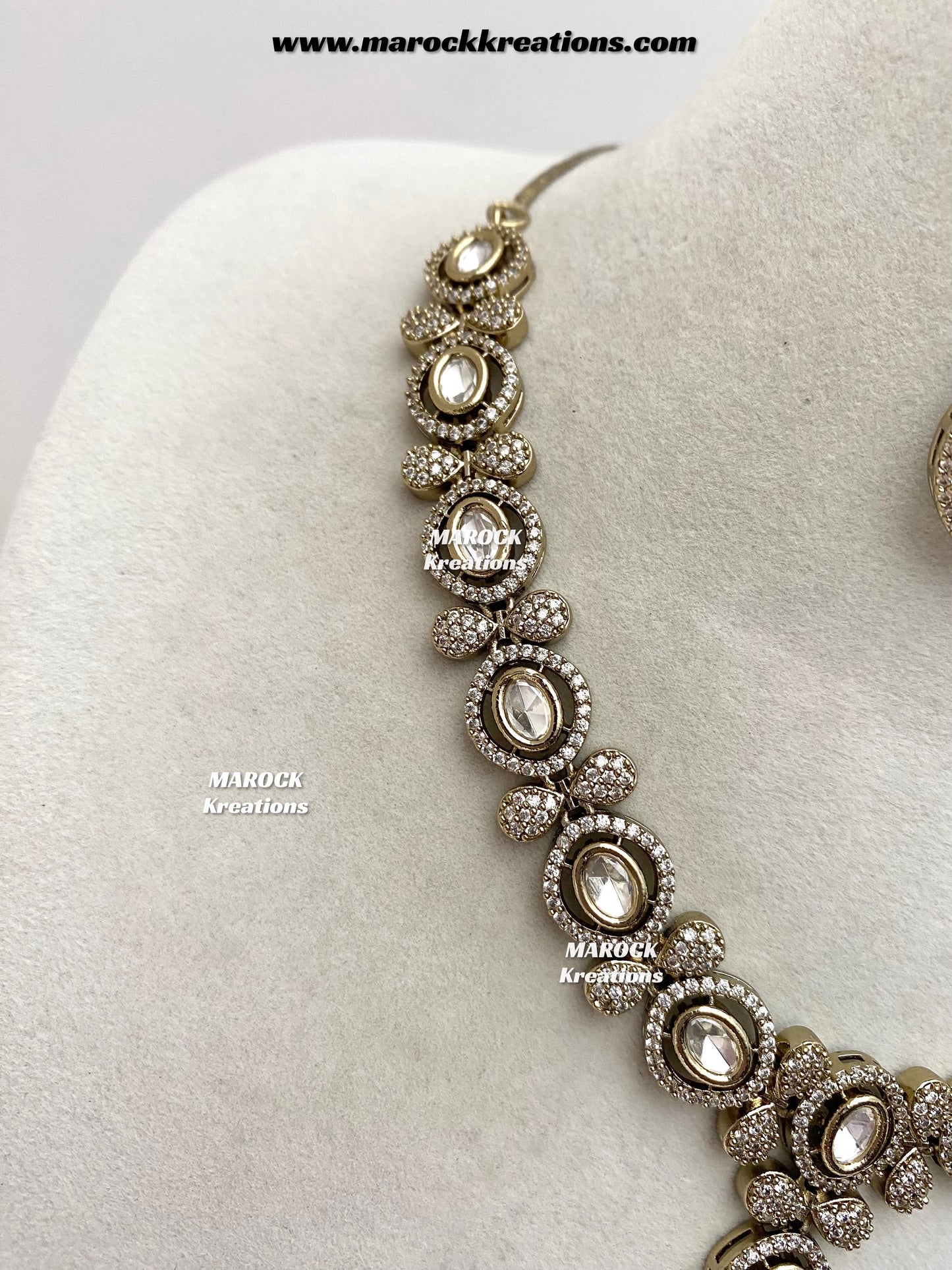 Ramsha Premium Quality Moissanite Kundan Necklace set
