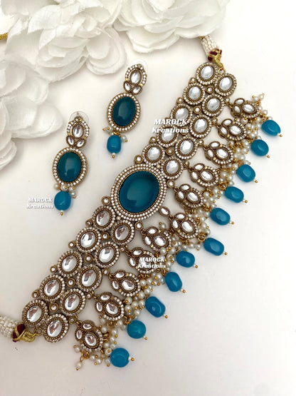 Danica Sabyasachi inspired Premium Quality Moissanite Kundan Statement Choker set
