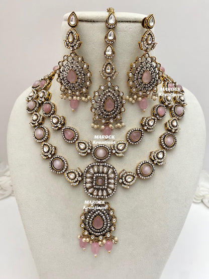 Hanali Victorian Kundan Statement Necklace set