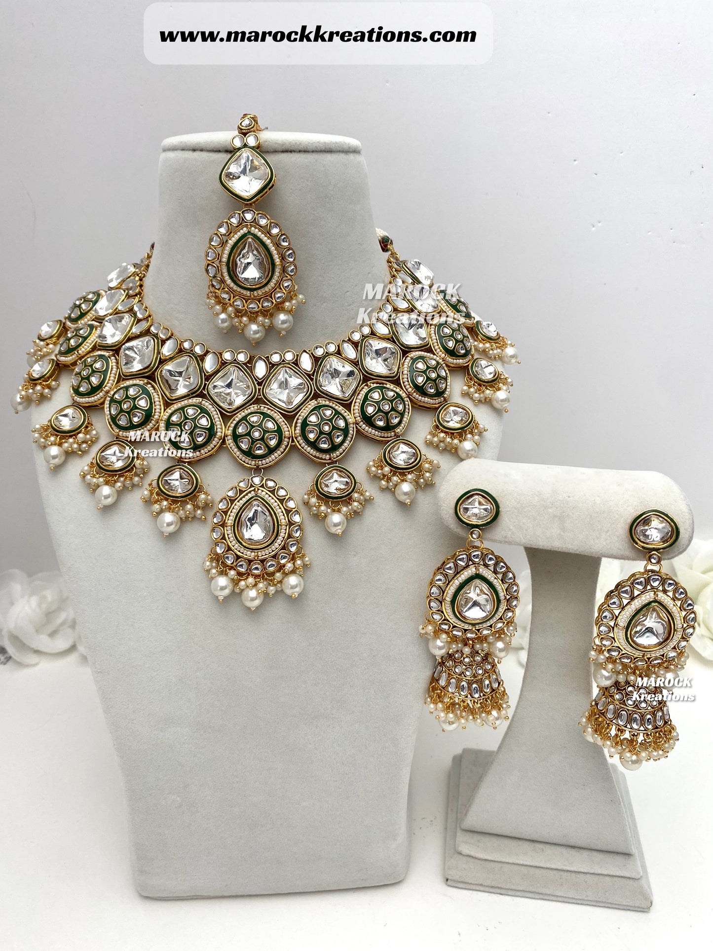 Hazel Kundan Meenakari Statement Necklace set/Bridal set