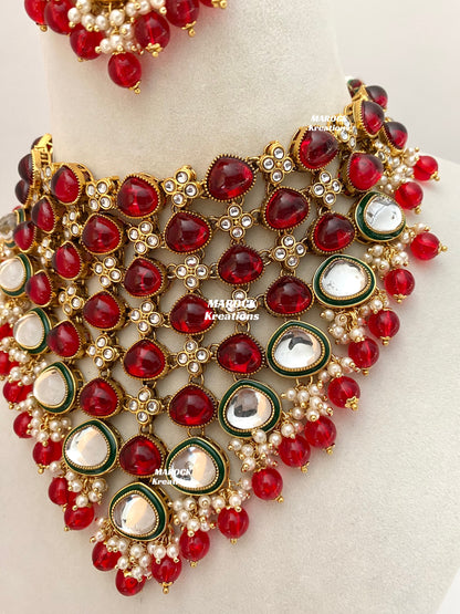 Connie Premium Quality Statement Kundan Necklace/Bridal set