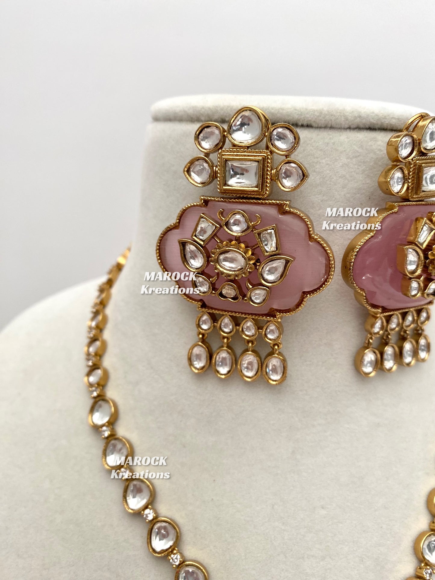 Shazia Premium Quality Moissanite Kundan Necklace set