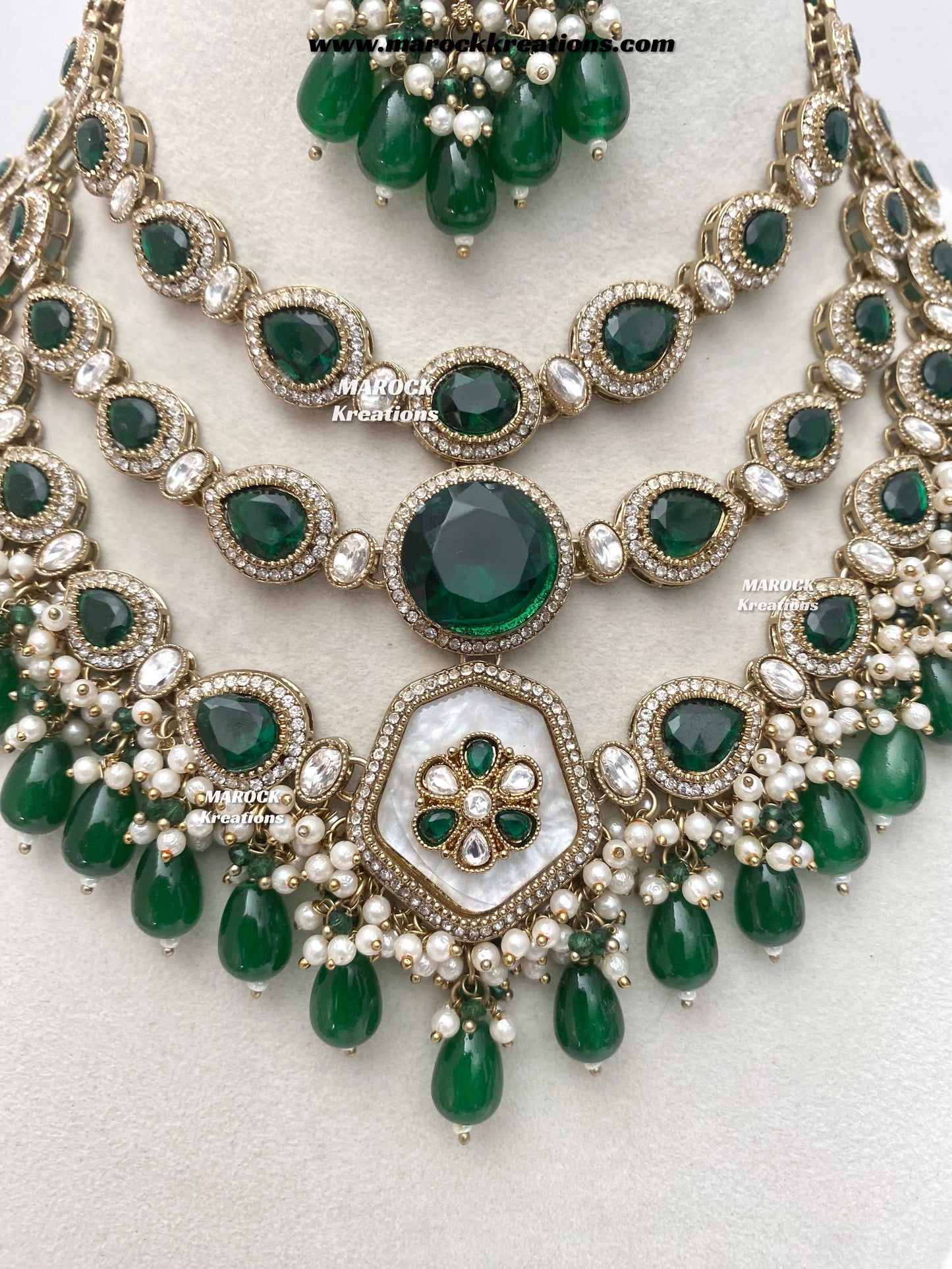 Manisha Sabyasachi inspired Premium Quality Kundan triple layer statement necklace set
