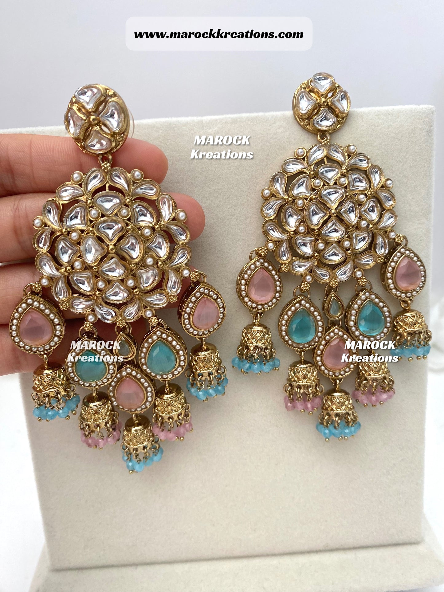 Bollywood style premium quality Kundan Statement Earrings