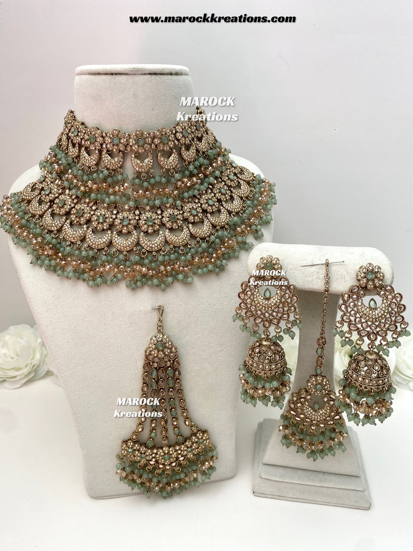 Meesha Premium Quality Pakistani Choker and Necklace combo set
