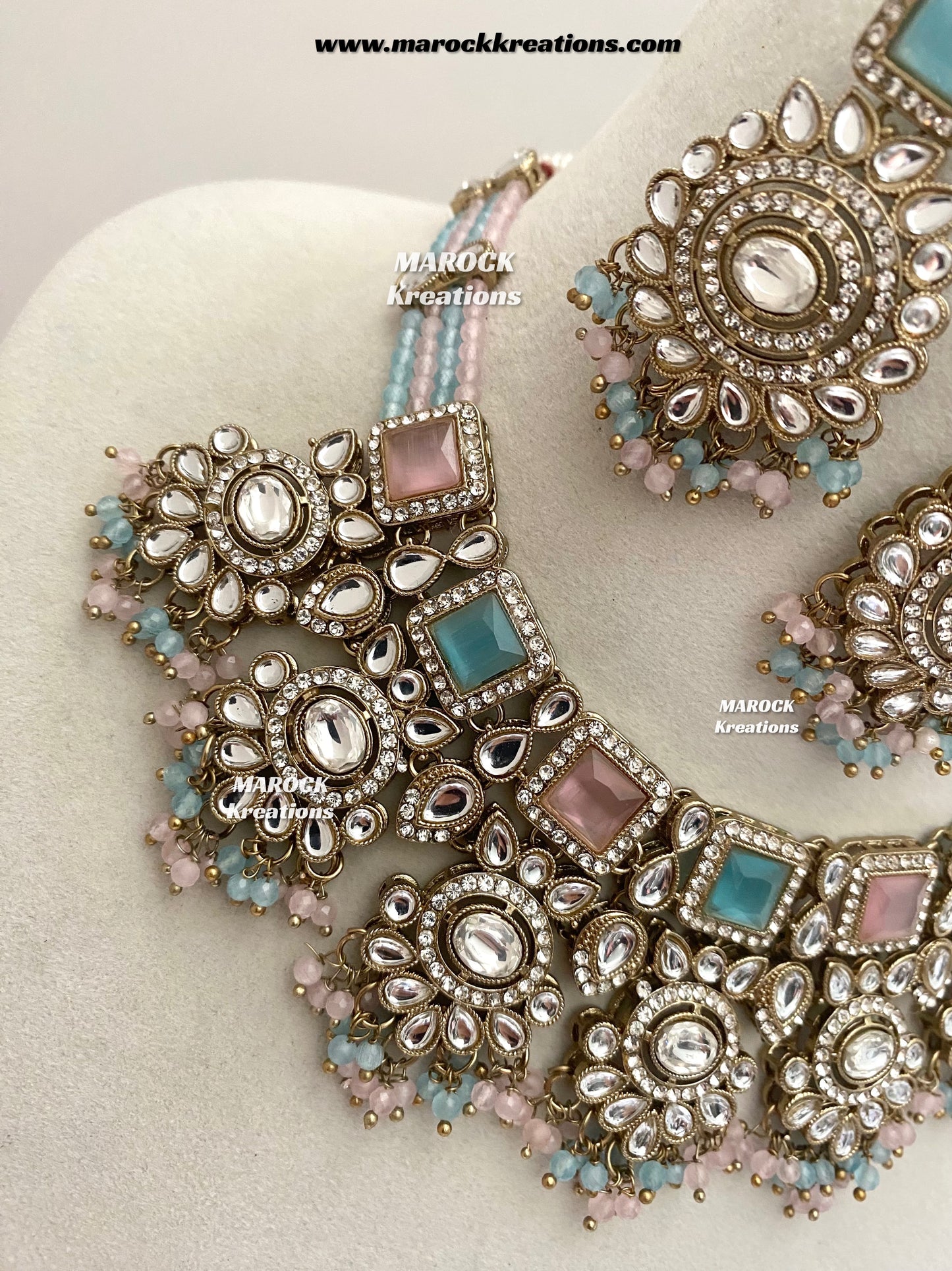 Christi Premium Quality Kundan Statement necklace set