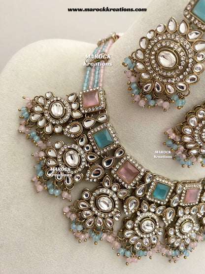 Christi Premium Quality Kundan Statement necklace set