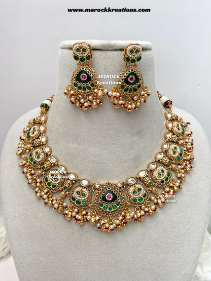 Rupal Premium Quality exclusive Gold Plated heritage necklace set