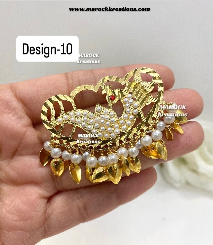 Gold plated Jadau hair clips/ Hair pins