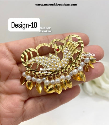 Gold plated Jadau hair clips/ Hair pins