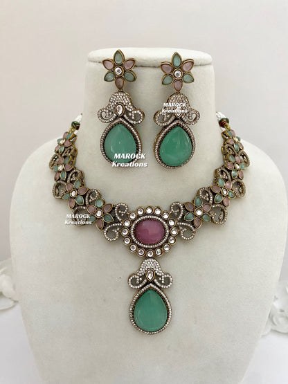 Freya Sabyasachi inspired Premium Quality Moissanite Kundan Necklace set