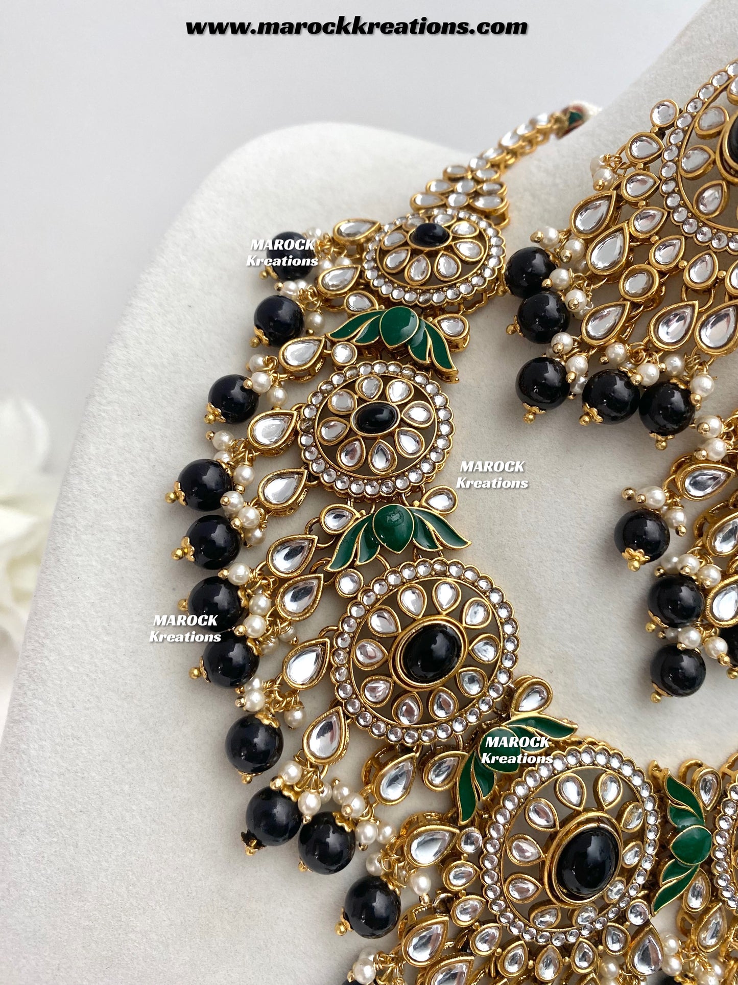 Iqra Premium Quality Kundan Meenakari Statement Necklace set