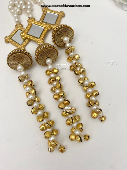Kashmiri Paranda/Pearls, mirror and Ghungroo Paranda