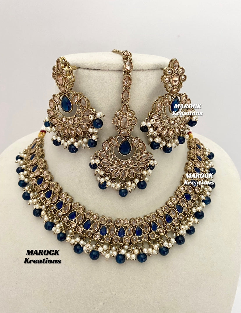 Antique Gold Polki Necklace set