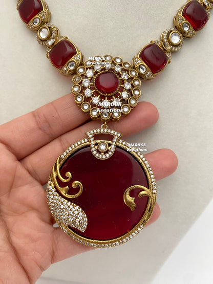 Haniya Sabyasachi inspired Premium Quality Moissanite Kundan Statement Necklace set