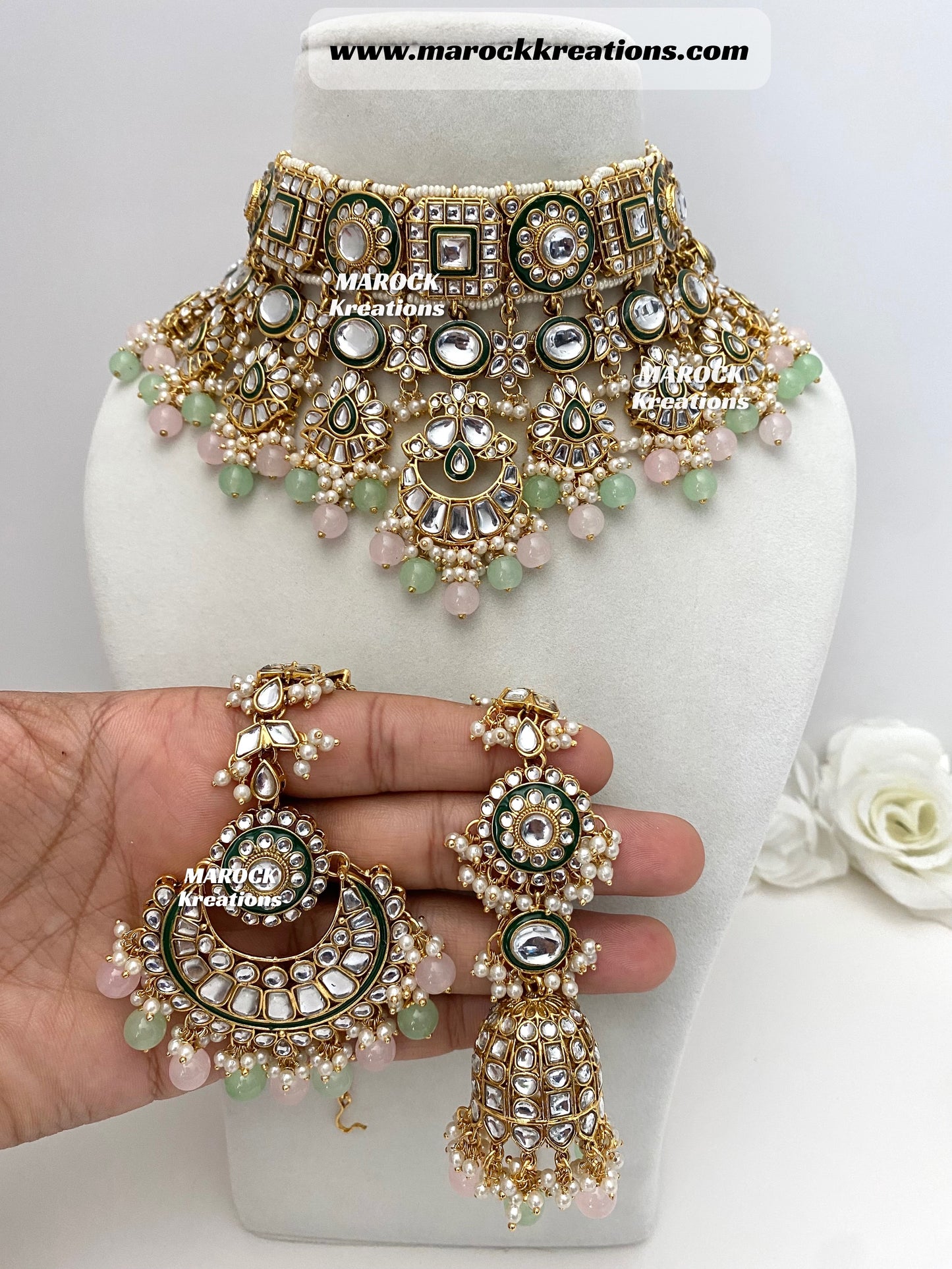 Mehak Premium Quality Kundan Statement Necklace set