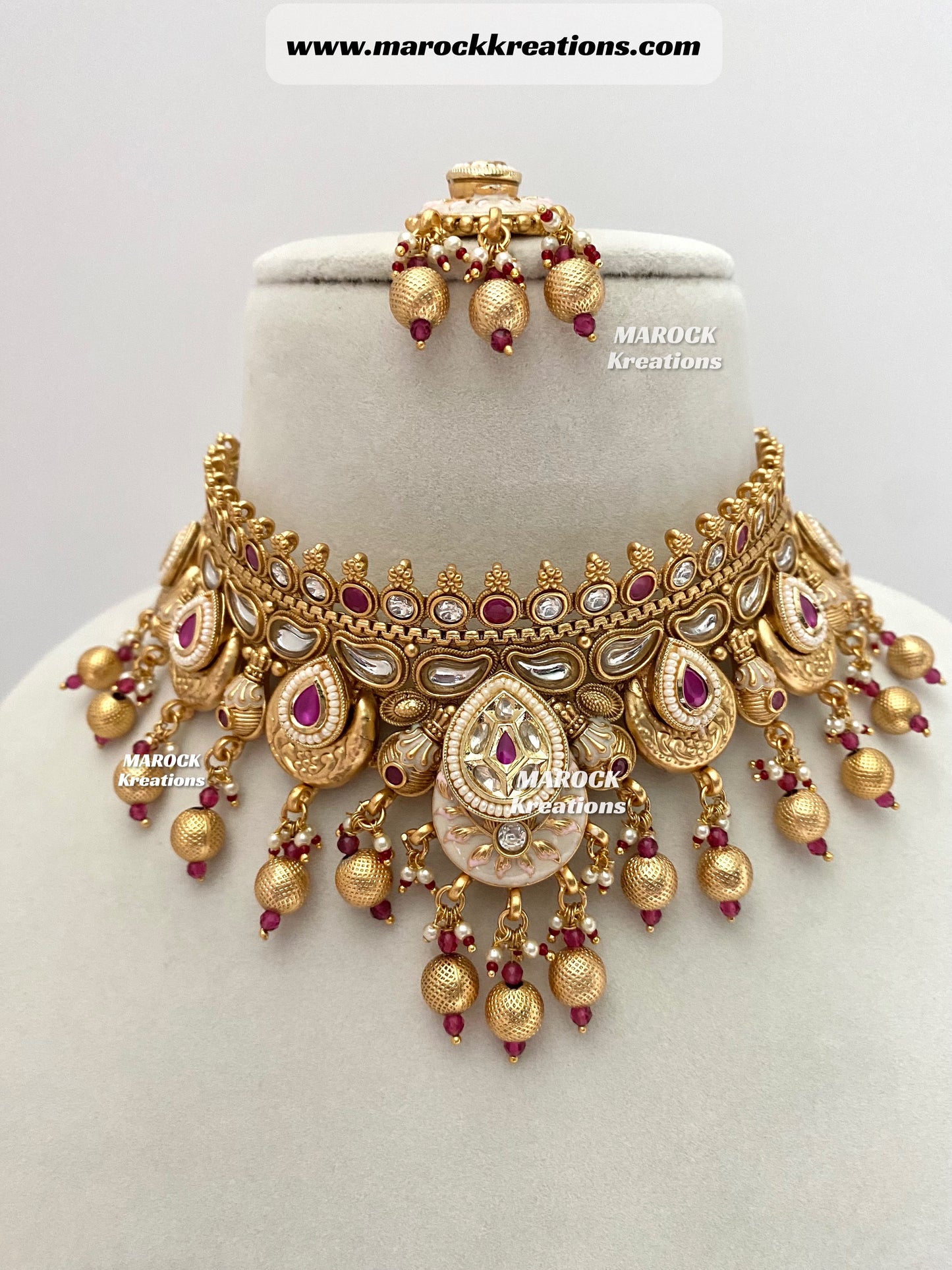 Sanya Premium Quality Gold plated Kundan Necklace set