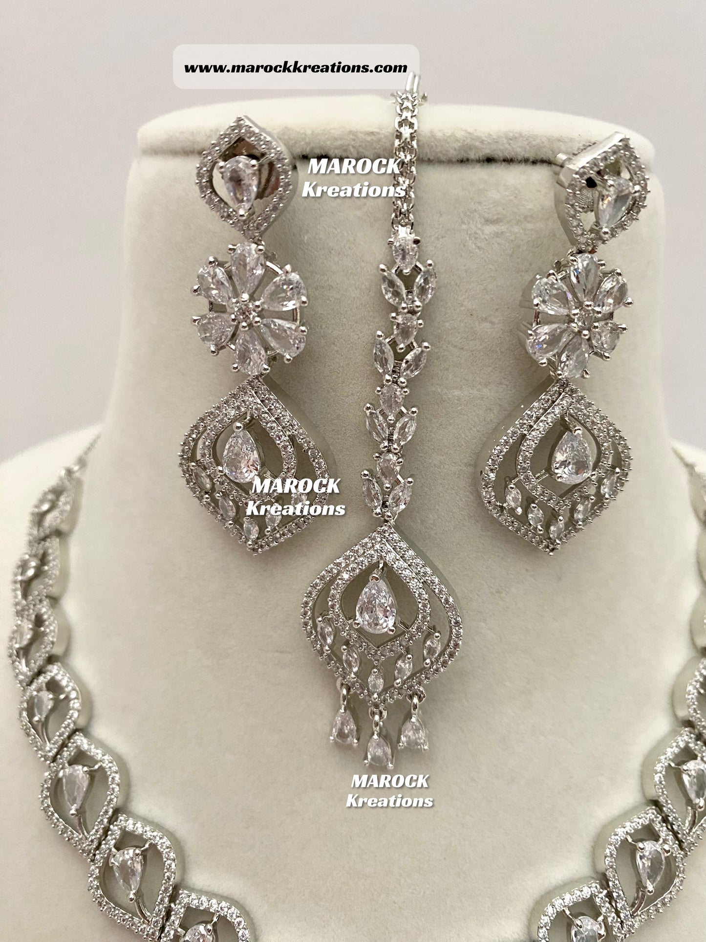 Silver American Diamond Necklace sets