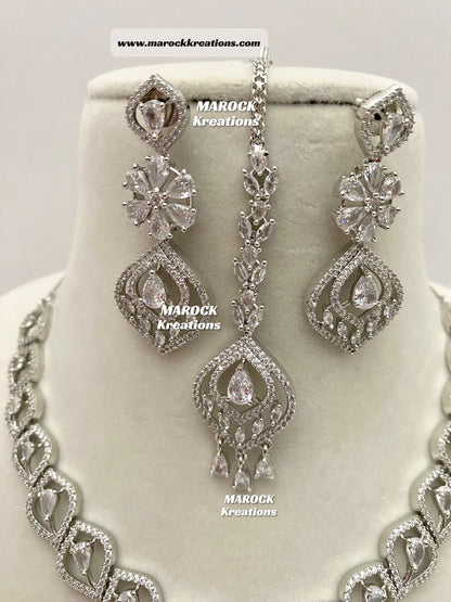 Silver American Diamond Necklace sets