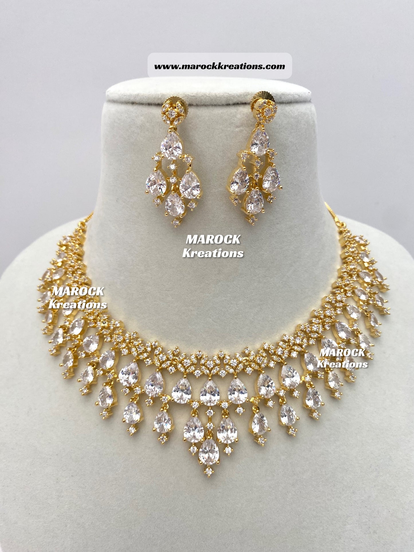 Gold American Diamond Necklace set