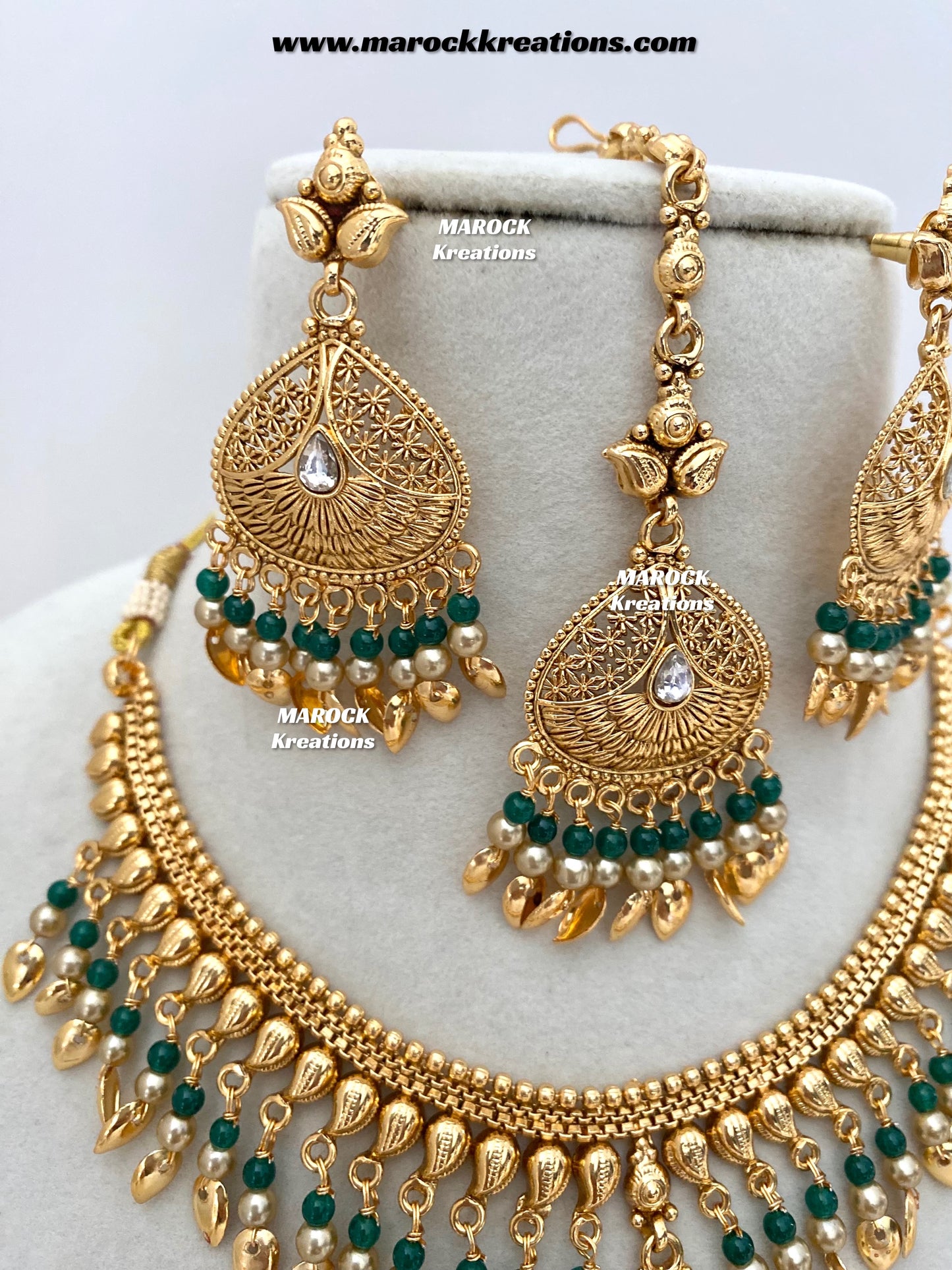 Diya Premium Quality Gold Plated peepal patti necklace set