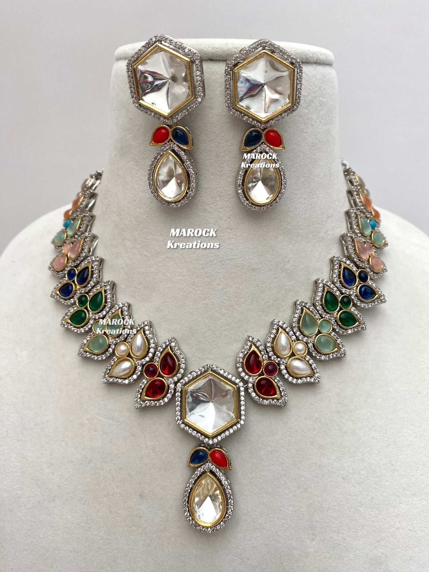 Katie Tyani inspired Premium Quality Kundan Statement Necklace set