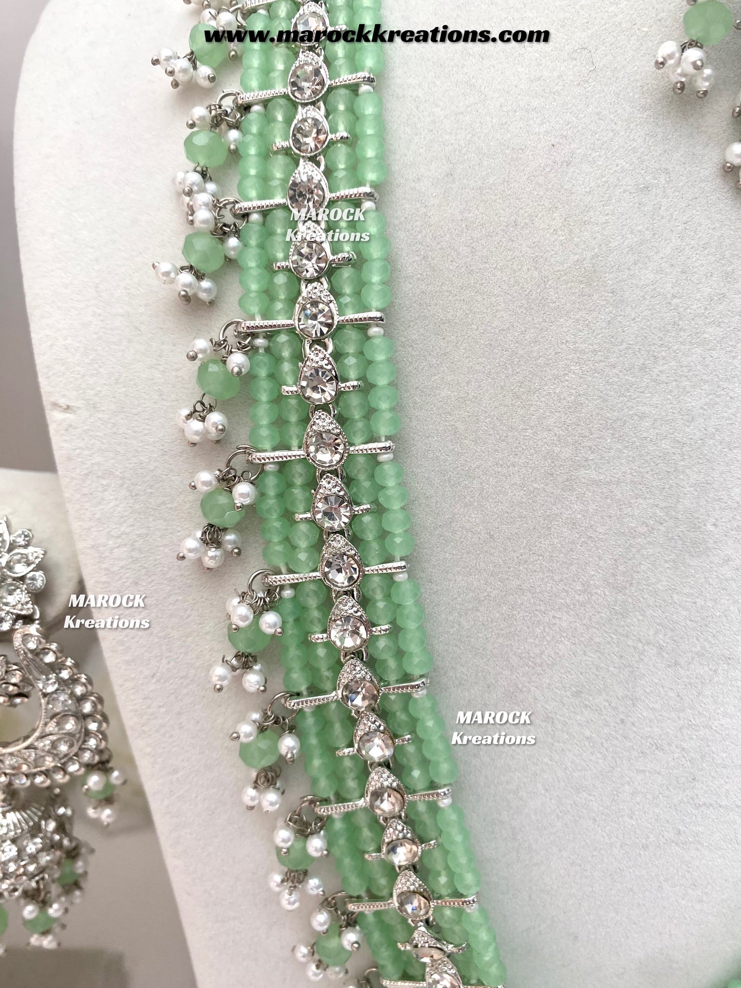 Sarwat Premium Quality Pakistani Silver Mint Bridal set/bridal jewelry