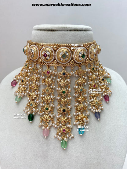 Nayeli Premium Quality Gold Plated statement choker set