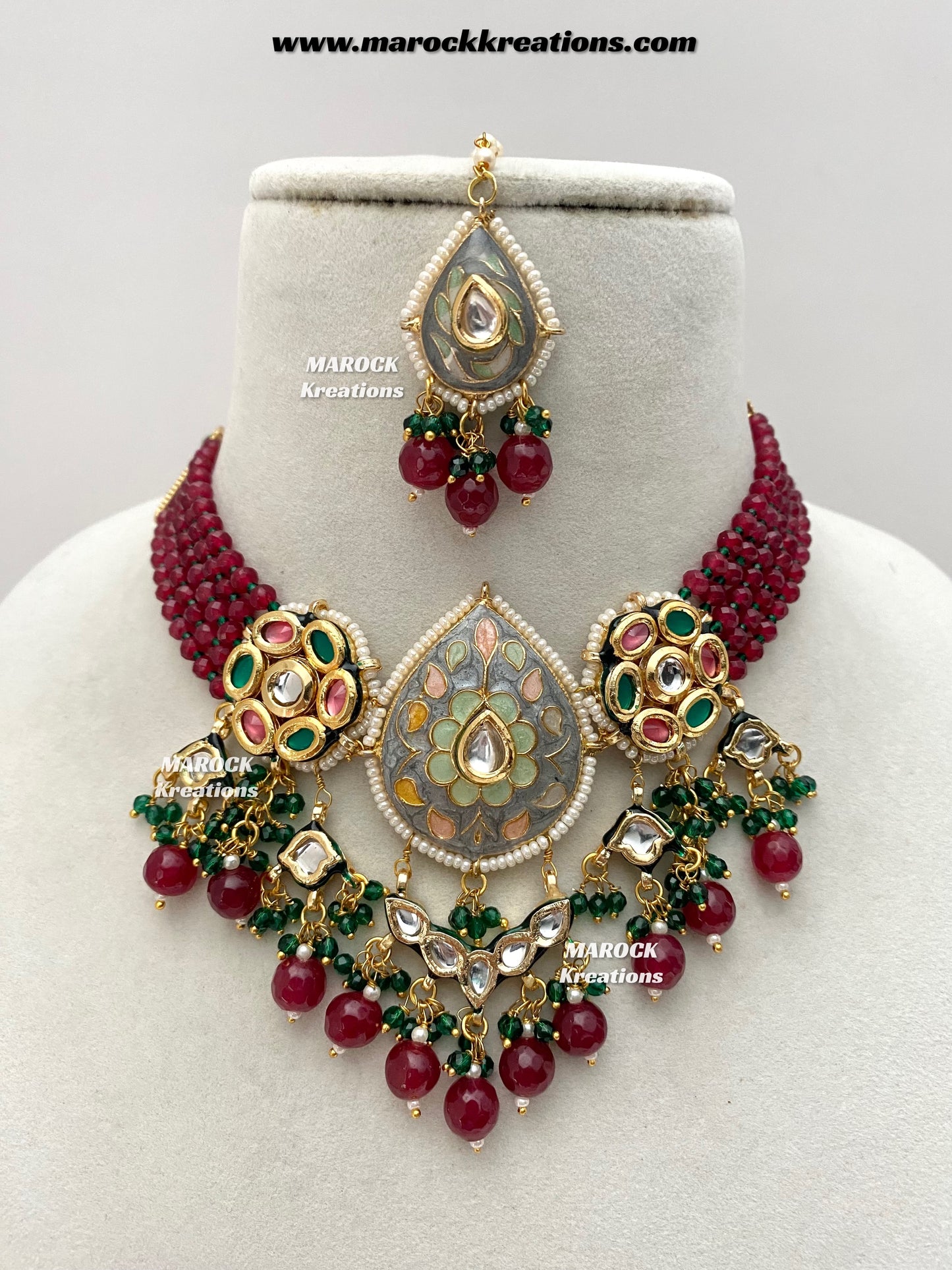 Natasha Premium Quality Kundan Meenakari Statement Choker set
