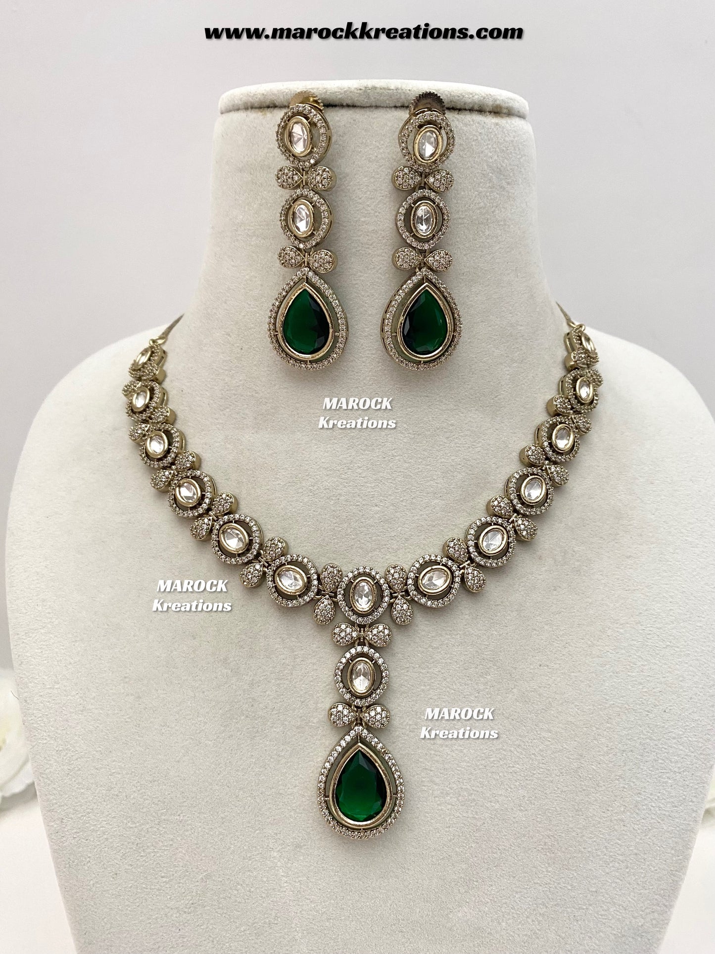 Ramsha Premium Quality Moissanite Kundan Necklace set