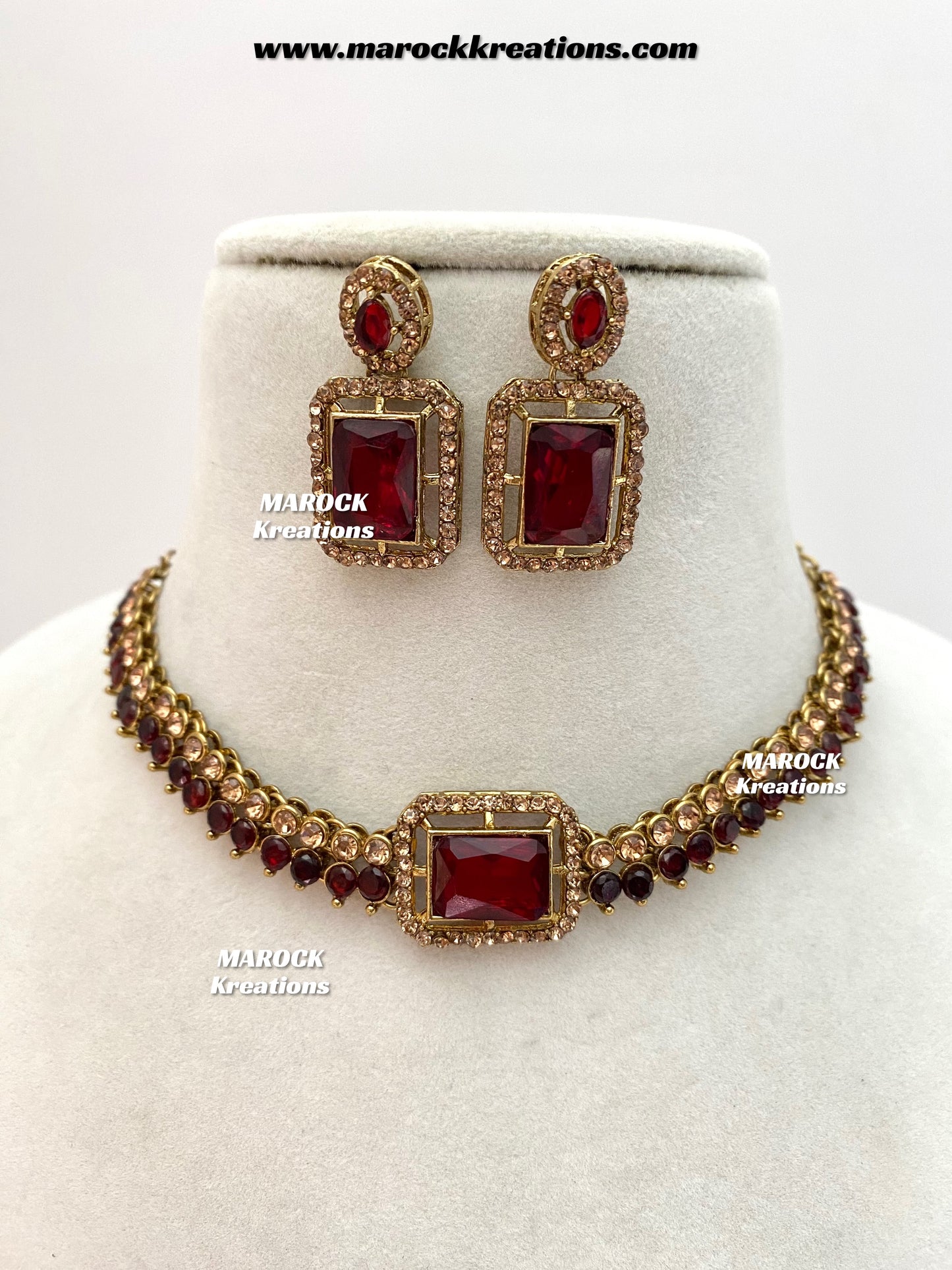 Rabiya Bollywood style Polki Choker/Necklace set